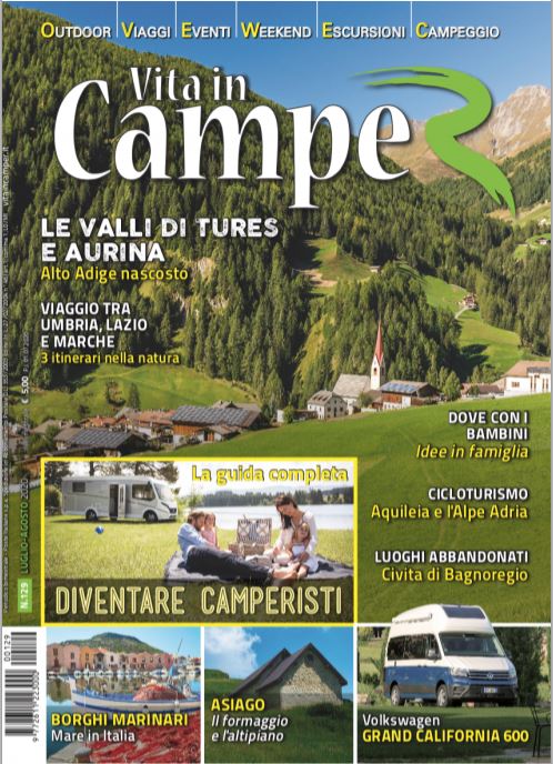 Vita in camper: copertina del numero 129 che contiene la nostra intervista