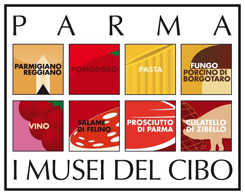 Il logo dei Musei del Cibo di Parma: 8 musei per scoprire il parmense attraverso l'enogastronomia